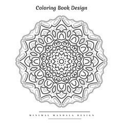 Mandala Coloring book design with minimal floral shapes and creative ornaments