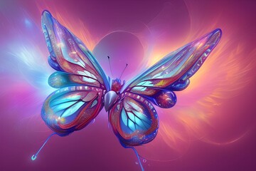 A butterfly has a transformative energy that weaves love and light.Their magic adds another earthly beauty to flowers - generative ai