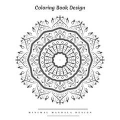 Mandala Coloring book design with minimal floral shapes and creative ornaments for everyone