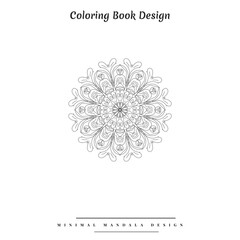 Mandala Coloring book design with minimal floral shapes for kids
