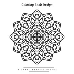 Mandala Coloring book design with minimal floral shapes for kids and adults