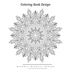 Mandala Coloring book design with minimal floral shapes for all