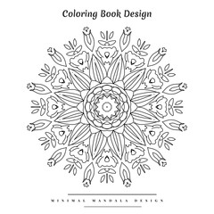 Creative minimal arabesque islamic mandala design and coloring book for kids