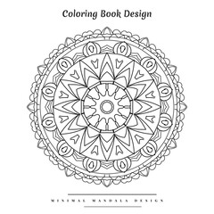 Creative minimal arabesque islamic mandala design and coloring book for kids
