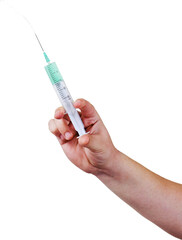 Fototapeta premium hand holding a syringe