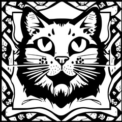 Obraz premium black and white cat