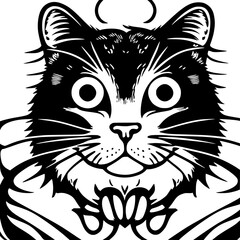 Obraz premium black and white cat