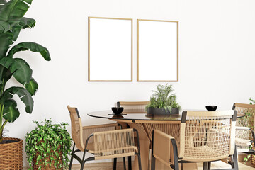 Living room two frame mockup interior