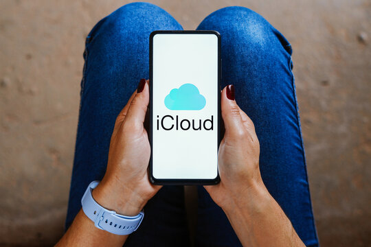 May 31, 2023, Brazil. In this photo illustration, the iCloud logo is displayed on a smartphone screen.
