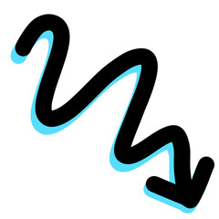 Arrow sign 3D curve shape black color icon png clipart cartoon