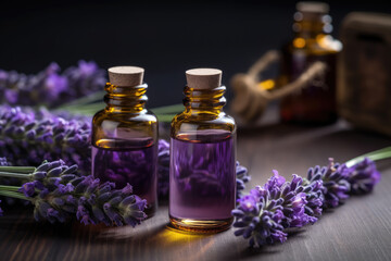 Obraz na płótnie Canvas Lavender essential oil. AI