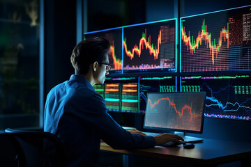 Businessman Analyst Working with Digital Finance: Empowering Business Insights - Generate IA