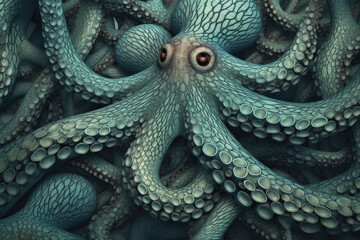 Octopus pattern otherworldly fashion textures limited ocean cool. AI