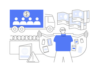 Smuggling abstract concept vector illustration.