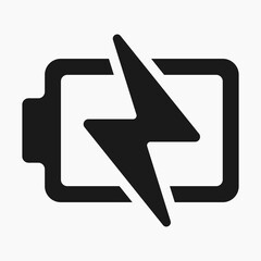charging battery accumulator simple line icon vector flat illustration