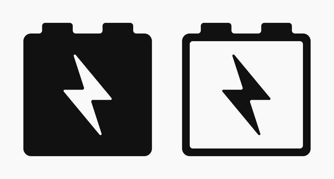 battery power accumulator line shape icon vector flat illustration