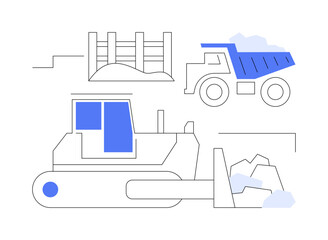 Construction waste handling abstract concept vector illustration.