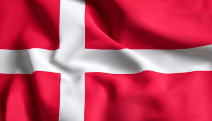Obraz premium Flag of Denmark with folds
