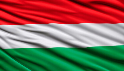 Hungary flag with folds