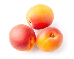 Apricots. Fresh apricot fruits still life of ripe fresh fruits. Fruits isolated on white background