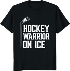 hockey warrior on ice gift hockey t-shirt design