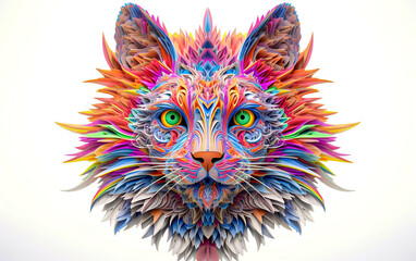 Psychedelic Abstract Cat. Generated by Midjourney AI (Vers 5.1)