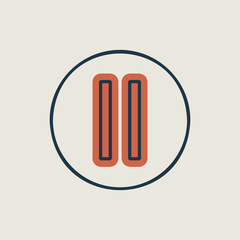 Pause button vector flat icon