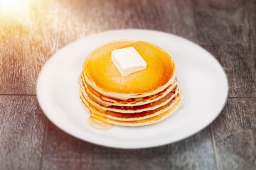 Crepes tasty fresh dish. Homemade pancake