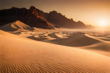 Fototapeta na wymiar sunset in the desert country generative ai technology