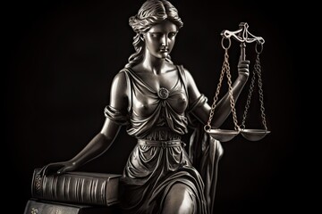 Fototapeta na wymiar justice statue for law and order Generative AI