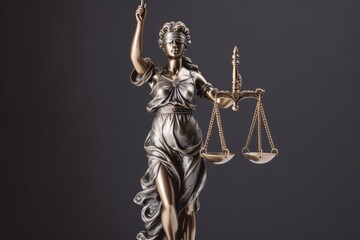 a statue of lady justice holding a scale Generative AI