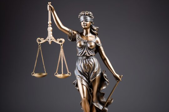 a statue of lady justice holding a scale Generative AI
