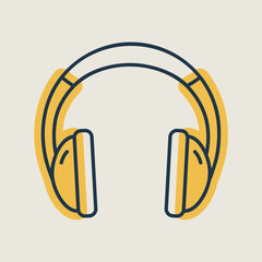 Headphones vector icon. Music sign