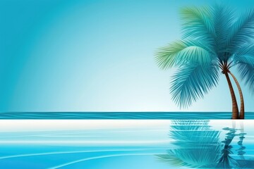 Obraz na płótnie Canvas Summer backdrop with an abstract blue sea. Generative AI
