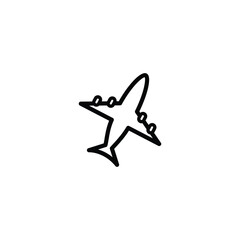 Airplane Icon Traveling Holiday Editable Stroke EPS 10