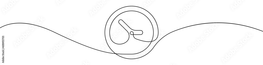 Poster clock icon line continuous drawing vector. one line construction clock icon vector background. timer