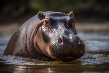 Fototapeta na wymiar hippopotamus, generative ai