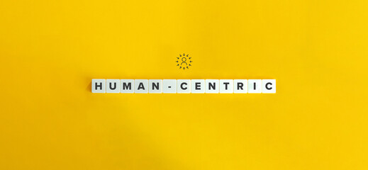 Human-centric Thinking, Design, Marketing or Approach. Word and Concept Image. Minimal Aesthetic.