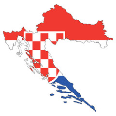Croatia maps background with states and flag. Croatia map isolated on white background. Vector illustration. Europe