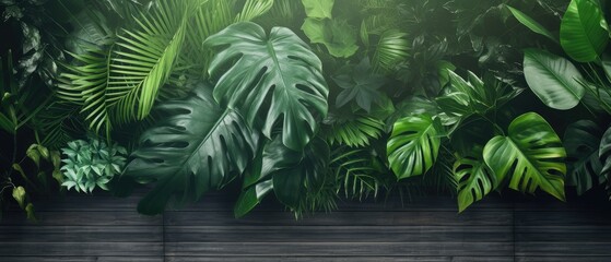 Tropical green leaf. Layout of the banner for text field. Isolated on a white background. concept of relaxation and travel. generative ai