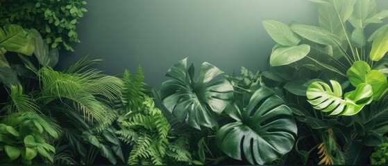 Tropical green leaf. Layout of the banner for text field. Isolated on a white background. concept of relaxation and travel. generative ai