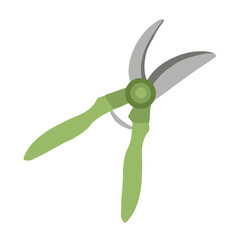 Outils de jardinage sécateur vert pour tailler les plantes du jardin. illustration sur fond transparent.