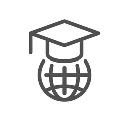 Online education related icon outline and linear symbol.