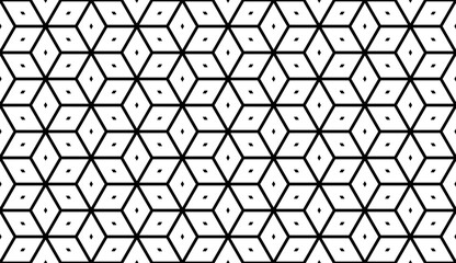 Fototapeta premium Seamless Geometric Diamonds and Dots Op Art Pattern. Black and White Texture.