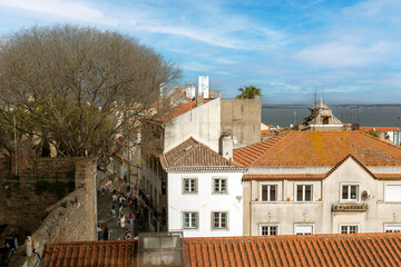 View from the Sao Jorge Castle on a summer day in Lisbon