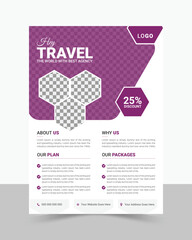 Travel Agency Flyer, Poster, Leaflet, Design Template, layout.