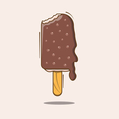 Cute vector illustration of melted chocolate ice cream icon with isolated layer that can be easy to use. can used for anything like logo, sticker, flyer, etc.