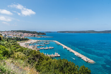 Fototapeta premium Pilos view from the top on a beautiful spring day, Messinia, Greece