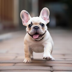 Fototapeta premium Adorable French Bulldog Pup with Playful Expression