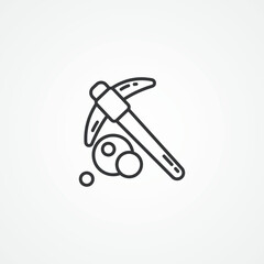 mining hammer line icon. hammer outline icon